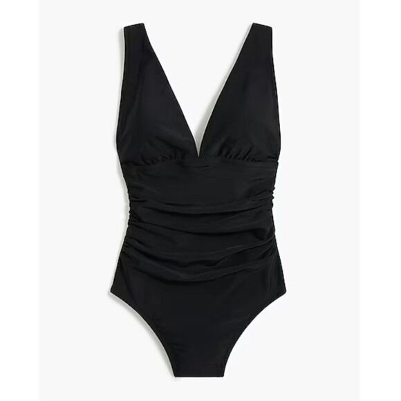 NWT J. Crew Factory Women's Black One-Piece Swimsuit Size Large - Picture 1 of 15